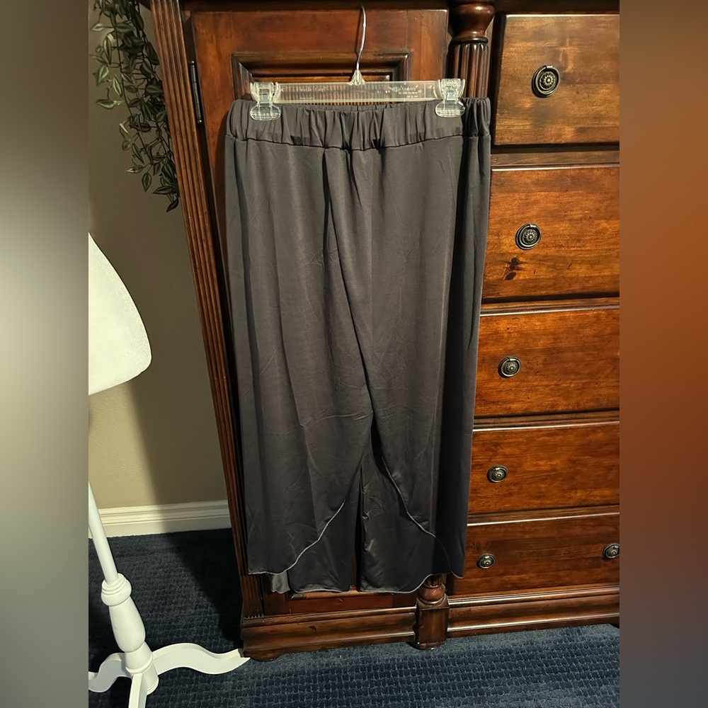 Women’s Silky and Elegant Gray Wide-Leg Pants